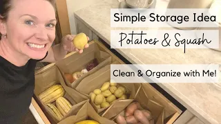 Simple Storage Idea For Root Vegetables & Squash In The Kitchen | Kitchen Organize With Me!