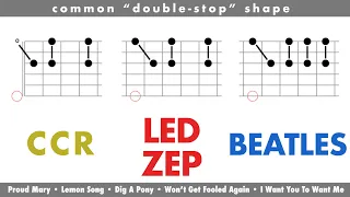 Common "double-stop" guitar lick - Led Zep, CCR, Beatles, Who, and more