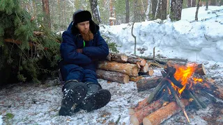 Winter Survival Shelter - Sleeping Outside in Weather