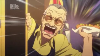 Stan Lee dubbing himself in an Avengers anime.