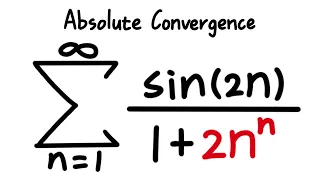 checking for absolute convergence, series of sin(2n)/(1+2^n), calculus 2 tutorial