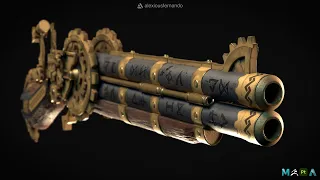 Dwarf Gun - 3D Model Photorealistic Render