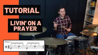 Cómo tocar LIVIN' ON A PRAYER en BATERÍA - Bon Jovi (TUTORIAL Español)