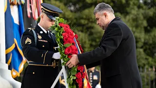 Prime Minister of Romania Marcel Ciolacu Participated in a Wreath-Laying Ceremony.