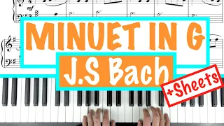 How to play MINUET IN G - J.S Bach (Petzold) Sheet Music Piano Tutorial