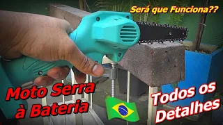 Mini Moto Serra a Bateria - Mini Cordless Chainsaw Review - Motoserra Barata