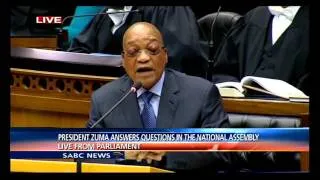 President Zuma answers a question about removing Nhlanhla Nene