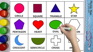Learn Shapes and colors | Circle, Square, Triangle, Star, Pentagon, Heart, Oval, Hexagon, Crescent,