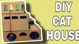 DIY Cat house using cardboard