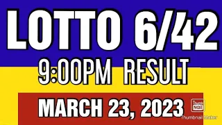 6/42 LOTTO RESULT TODAY 9PM DRAW MARCH 23, 2023 PCSO LOTTO 6/42 DRAW