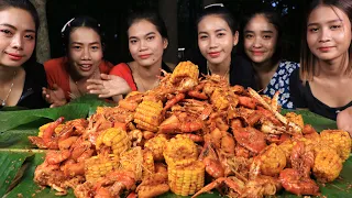 Wow amazing cooking corn stir-fry with sea food and chili recipe