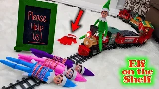 Prankster Elf Controls Our Train for 24 Hours! Elf on the Shelf Day 22!!