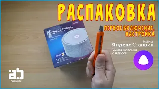 Распаковка, Первое включение и Настройка умной колонки Яндекс Станция мини