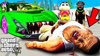 Franklin Attacked By The Spirit of Cursed Car in GTA 5 | SHINCHAN and CHOP