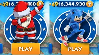 Sonic Dash - Santa Big VS Sonic _ Movie Sonic vs All Bosses Zazz Eggman