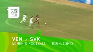 Venezuela vs Slovakia - Women's Football - Highlights | Nanjing 2014 Youth Olympic Games