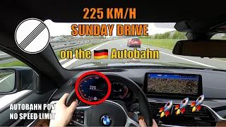 225 KM/H SUNDAY DRIVE on the GERMAN AUTOBAHN in BMW 5 SERIES [NO SPEED LIMIT - TOP SPEED - POV]