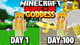 I Survived 100 Days as a GODDESS in HARDCORE MINECRAFT!