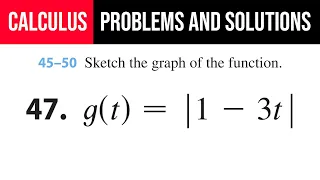 47. Sketch the graph of the function. g(t)=|1-3t|