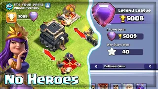 How To Push Th9 Without Using Heroes | Town Hall 9 Legend Push With No Heroes - Clash of Clans...!!!