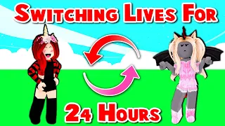 SWITCHING Lives With My BEST FRIEND SANNA For 24 HOURS! (Roblox)