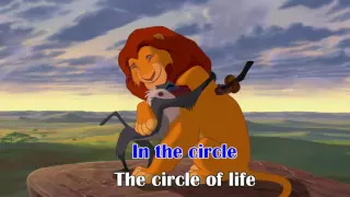 LION KING - Circle of Life (KARAOKE clip) - Instrumental [Lyrics on screen, with backing vocals]