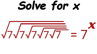 A nice radical equation | √7√7√7√7√7=7^x | Basics of Maths| Find the value of x