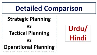 Part-5 Strategic Planning vs Tactical Planning vs Operational Planning-Detailed Analysis-Urdu/Hindi