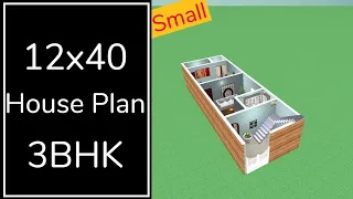 12x40 Small House Plan || 12x40 Ghar Ka Naksha || 50 Gaj House Design || 400 sqft Home Plan