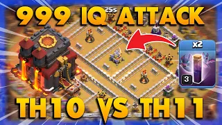 The Real 999 IQ Attack !! 2 Bat Spell For The Eagle TH10 VS TH11 | Clash Of Clans
