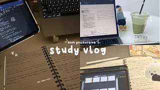 4am productive study vlog 📝🧸 day before exam, early mornings, study cramming, matcha & more