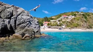 Risky Cliff Jump in St. Barths