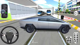 New 3 Tesla Cybertruck vs Bullet Train Crashes - 3D Driving Class 2024 - best Android gameplay