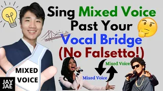 How to Sing Mixed Voice past your Bridge / Vocal Break / Passaggio (No Falsetto!)