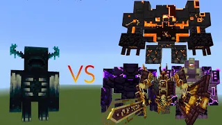 Warden vs Ender Golem, Ender Guardian, Netherite Monstrosity, Ignis - Minecraft Mob Battle