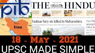 18 May 2021 A to Z Current Affairs | The Hindu, PIB, Other Websites | Farzad B, NAIMISHA, NGMA, DRDO