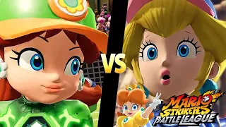 Mario Strikers Battle League Team Daisy vs Team Peach in Jungle Retreat