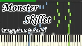 Monster - Skillet - Very easy and simple piano tutorial synthesia planetcover