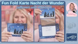 Raffinierte Fun Fold Karte mit "Nacht der Wunder" | DIY Weihnachtskarte | Stampin' Up!