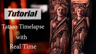 Tattoo Timelapse with Real Time - Greek Statue