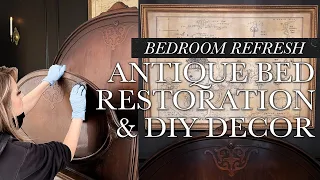 Moody Vintage Boy's Room // Restoring an Antique Bed Frame & DIY Decor