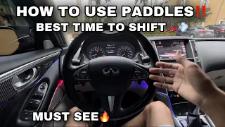 HOW TO USE PADDLE SHIFTERS IN A INFINITI Q50‼️🏎️💨 (BEST TIME TO SHIFT🔥)