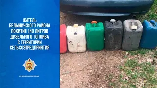 Житель Белыничского района похитил 140 л дизтоплива с агропредприятия