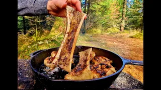 Unique BONE MARROW Bread, BAKING IN THE  FOREST🤔  ( ASMR COOKING, RELAXING SOUNDS, 4K, )