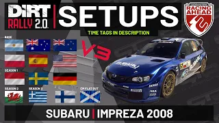 Subaru Impreza WRC 2008 | TT SETUPS V3 | 13 Locations | DiRT Rally 2.0