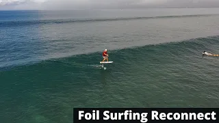 Hydrofoil Surfing -- (Pumping a hydrofoil for a clean reconnect)