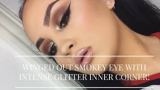 WINGED OUT SMOKEY EYE WITH GLITTER INNER CORNER | Abigail Tamsin