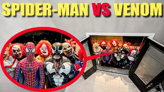 SPIDER-MAN VS VENOM AT OUR HOUSE! (HE TOOK DOWN THE CLOWNS)