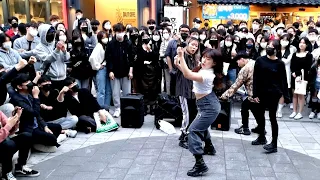 SATURDAY. RED CREW. DYNAMIC MESMERIZING PERFORMANCE. HONGDAE STREET.