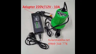 Máy bơm chìm mini 12V có kèm adapter dùng điện 220V. LH: 0969 344 778